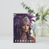 *~* FEBRUAR Headdress AP53 Boho AMETHYST Postkarte (Stehend Vorderseite)