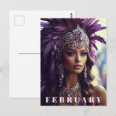 *~* FEBRUAR Headdress AP53 Boho AMETHYST Postkarte (Vorne/Hinten)