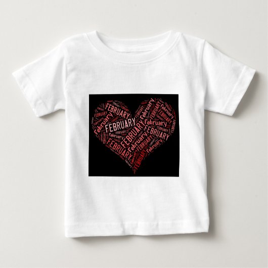 Februar Heart Baby T-shirt (Vorderseite)