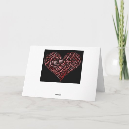 Februar Heart Feiertagskarte (Rückseite)