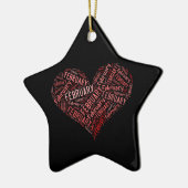 Februar Heart Keramik Ornament (Links)