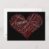 Februar Heart Postkarte (Vorne/Hinten)
