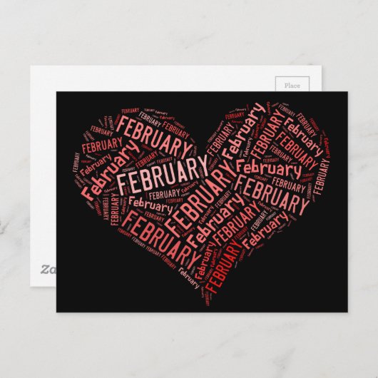 Februar Heart Postkarte (Vorne/Hinten)