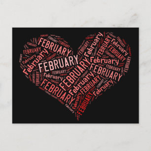 Februar Heart Postkarte