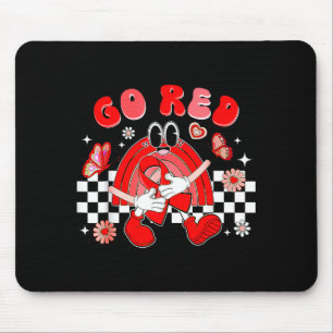 Februar Herzkrankheit Bewusstseinsmonat Rotes Herz Mousepad