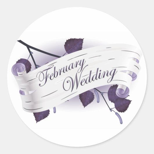 Februar Hochzeit : Blätter der Saison: Runder Aufkleber (Vorderseite)