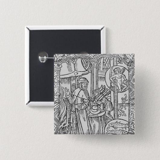 Februar, Innenszene, Wassermann Button (Vorne & Hinten)