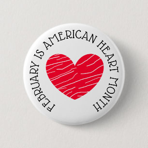 Februar ist der Monat des amerikanischen Herzens Button