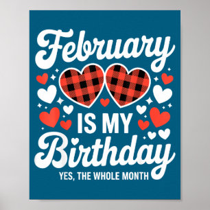 Februar ist Geburtstag den ganzen Monat Valentinst Poster