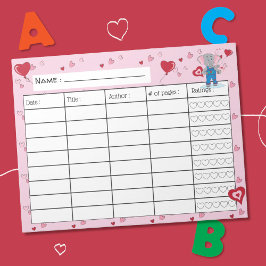 Februar Kid Reading Log Notepad Notizblock
