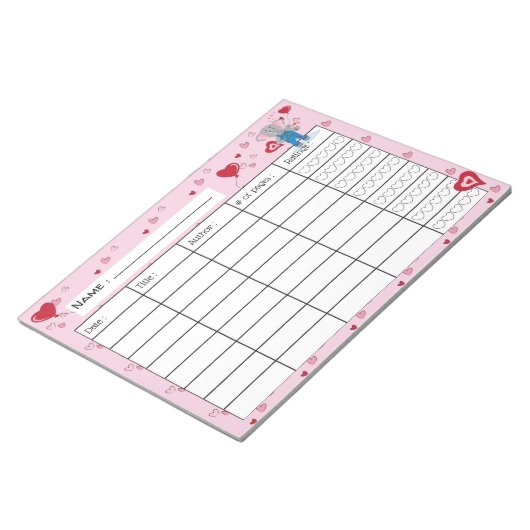 Februar Kid Reading Log Notepad Notizblock (angewinkelt)