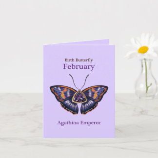 Februar Lila Agathina Kaiser Schmetterling Kunst Karte