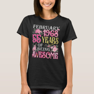 Februar Mädchen 1968 55. Geburtstag 55 Jahre alt T-Shirt