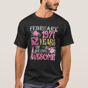 Februar Mädchen 1971 52. Geburtstag 52 Jahre alt T-Shirt
