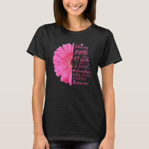 Februar Mädchen 1976 47 Jahre alt 47. Geburtstag T-Shirt