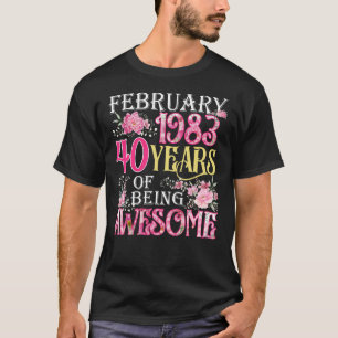 Februar Mädchen 1983 40. Geburtstag 40 Jahre alt T-Shirt