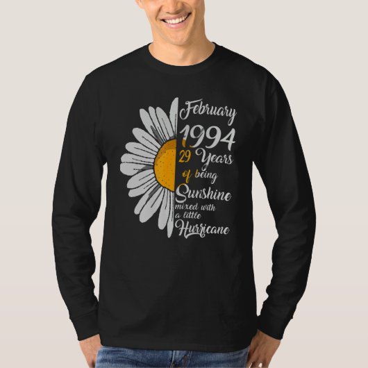 Februar Mädchen 1994 Shirt 29. Geburtstag Geschenk (Vorderseite)