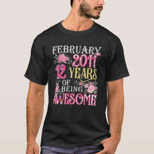 Februar Mädchen 2011 12. Geburtstag 12 Jahre alt T-Shirt