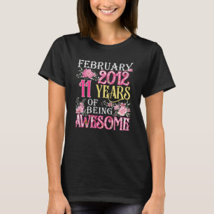 Februar Mädchen 2012 11. Geburtstag 11 Jahre alt T-Shirt