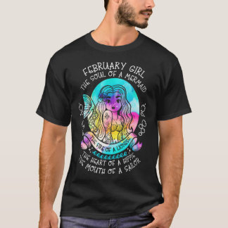 Februar Mädchen das Soul einer Meerjungfrau T-Shirt