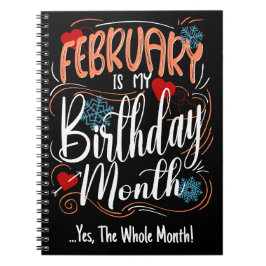 Februar mein Geburtstag Monat. Ja, den ganzen Mona Notizblock