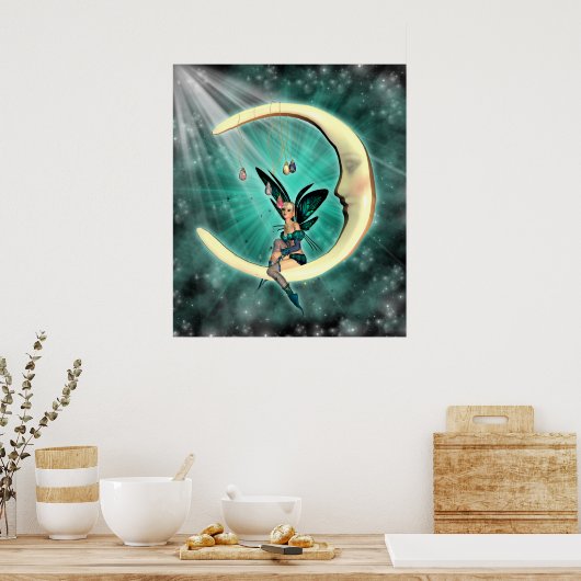 Februar Moon Fairy Fantasy Fey Poster (Küche)