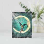 Februar Moon Fairy Fantasy Post Card Postkarte (Stehend Vorderseite)