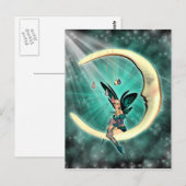 Februar Moon Fairy Fantasy Post Card Postkarte (Vorne/Hinten)