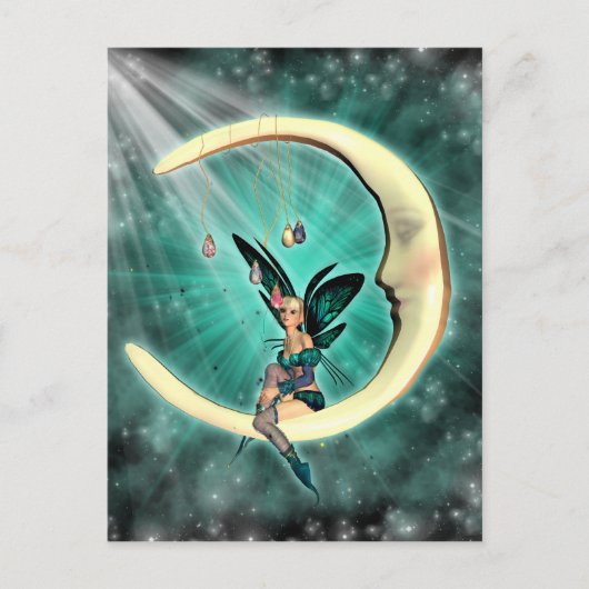 Februar Moon Fairy Fantasy Post Card Postkarte (Vorderseite)