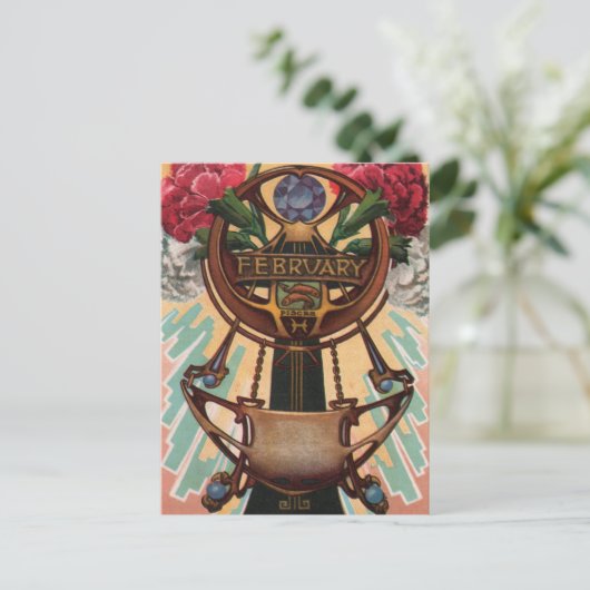 Februar - Pisces Postkarte (Stehend Vorderseite)