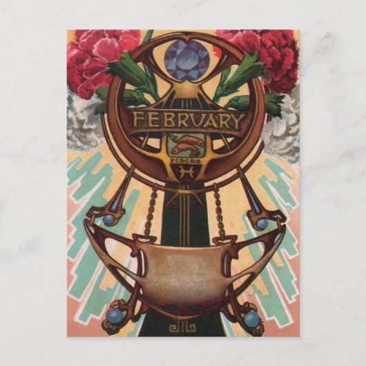 Februar - Pisces Postkarte (Vorderseite)