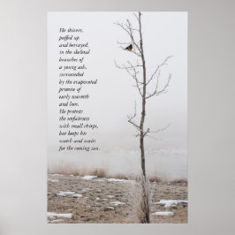 Februar Robin Nature Poster mit Gedicht