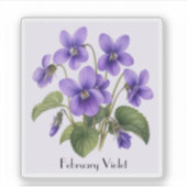 Februar Veilchen Blumen Aufkleber (Vorderseite)