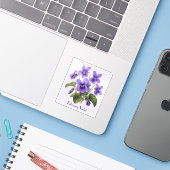 Februar Veilchen Blumen Aufkleber (Laptop mit iPhone)