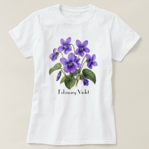 Februar-Veilchen-Blumen-T-Shirt T-Shirt