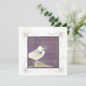 Februar; Veilchen & Chickadee; Grußkarte Karte (Stehend Vorderseite)