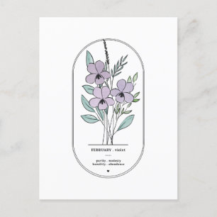 Februar-Veilchen-Geburtsblume Postkarte