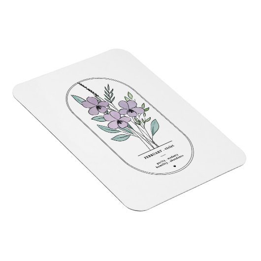 Februar Violet Birth Blume Magnet (Rechte Seite)