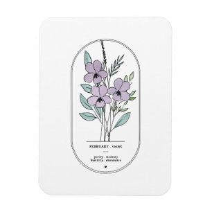Februar Violet Birth Blume Magnet