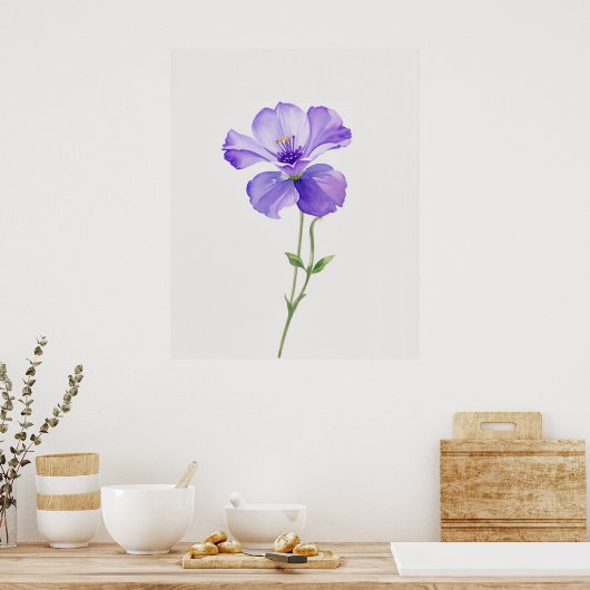 Februar Violet Birth Blume Poster (Küche)