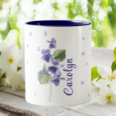 Februar Violet Birth Month Blume Floral Zweifarbige Tasse