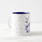 Februar Violet Birth Month Blumenkolonie Blume Zweifarbige Tasse (Vorderseite Links)