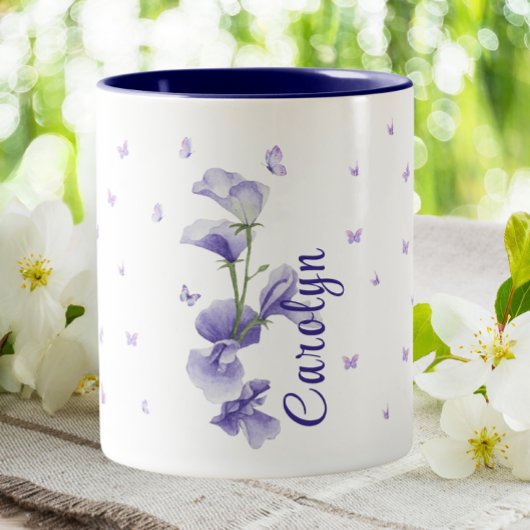 Februar Violet Birth Month Blumenkolonie Blume Zweifarbige Tasse