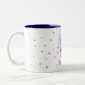 Februar Violet Birth Month Floral Blume Fairy Zweifarbige Tasse (Links)