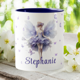 Februar Violet Birth Month Floral Blume Fairy Zweifarbige Tasse