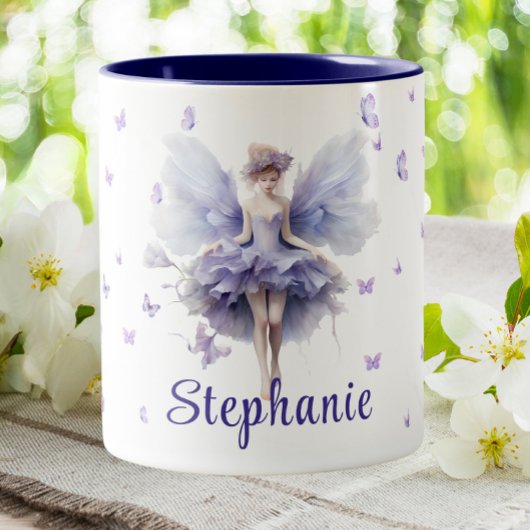 Februar Violet Birth Month Floral Blume Fairy Zweifarbige Tasse