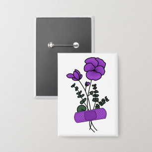 Februar Violet Blume Bandaid Button