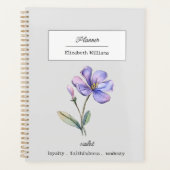 FEBRUAR VIOLET GEBURTSBLUME PERSONALISIERT PLANER (Vorderseite)