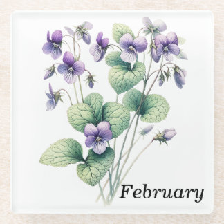 Februar Violet Glass Untersetzer