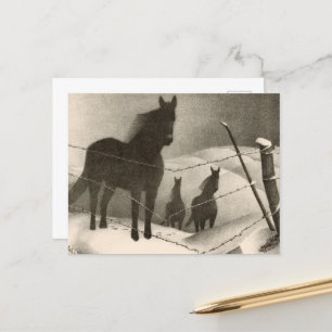 Februar von Grant Wood Feiertagspostkarte